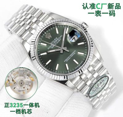 ROLEX Datejust 3235 Movement 36MM 904L Steel Luminous Green Watch